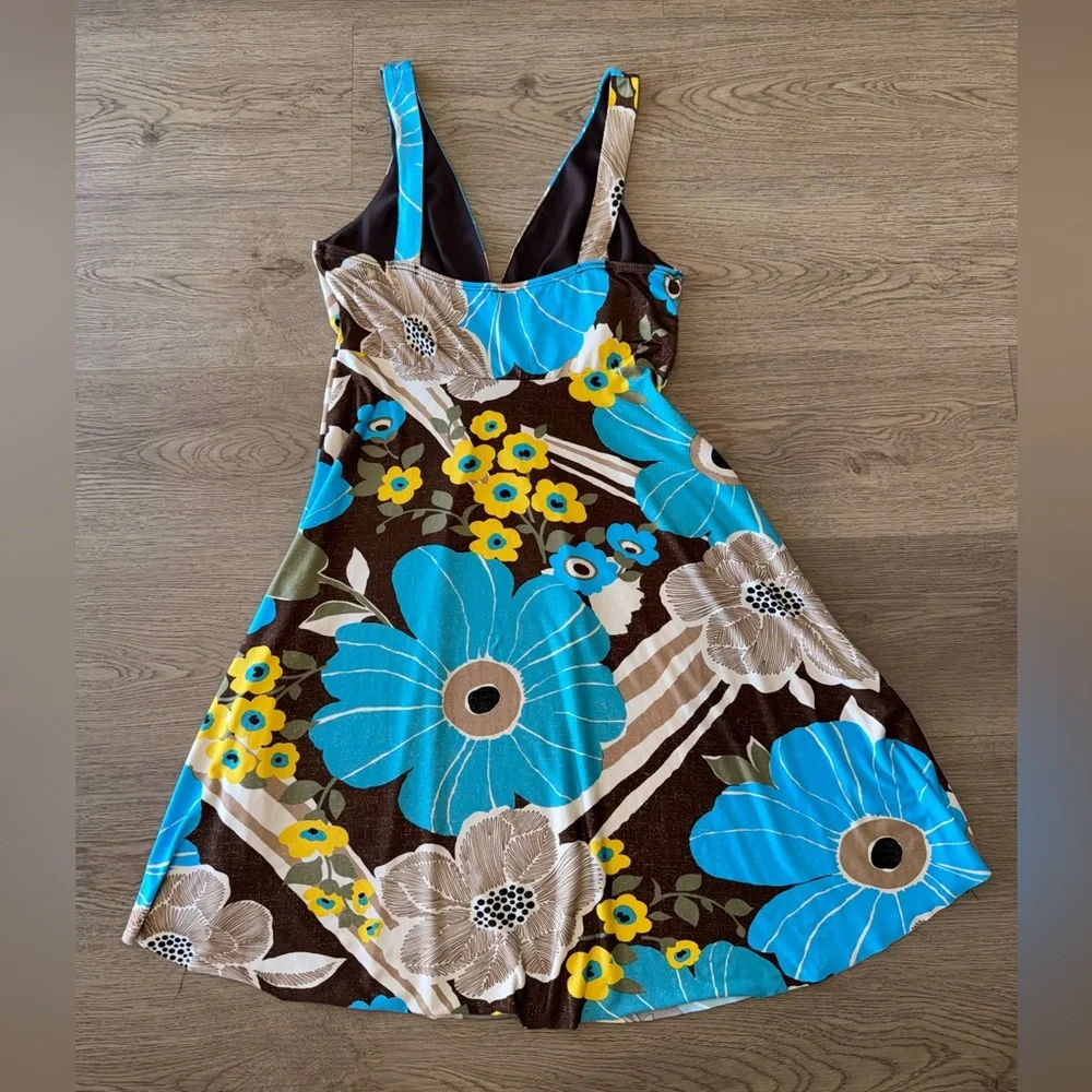 Y2K Yippee Multicolor Floral Print Babydoll High Low Midi Dress Top Sundress